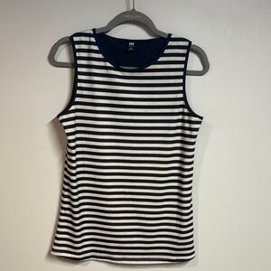Helly Hansen Navy and White Striped Tank Top